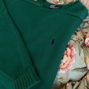Polo By Ralph Lauren Green Vintage Sweater Size Large